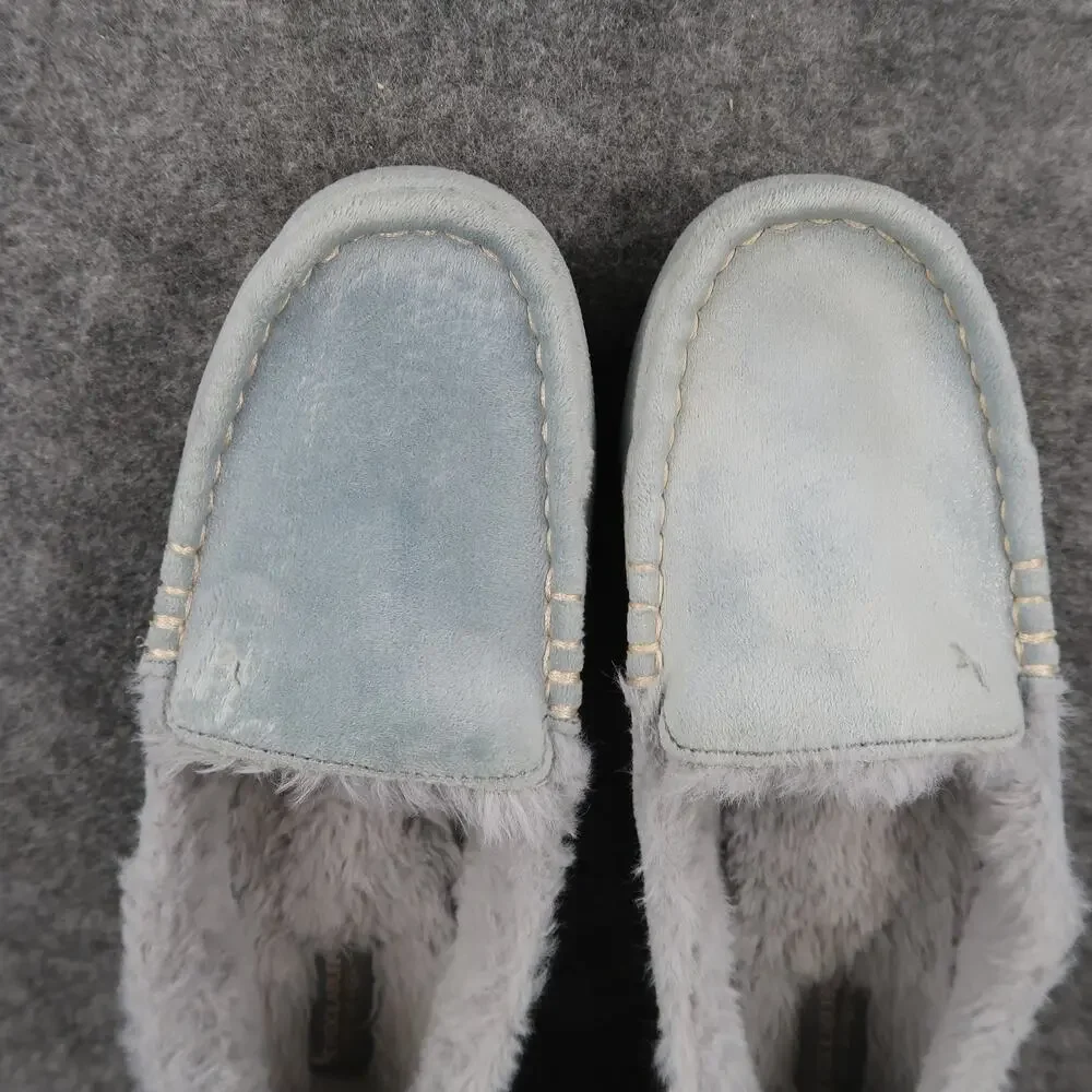 Ugg Shoes Kids 4 Slippers Koolaburra Riley Shimmer Moccasin Loafer Slip On Blue